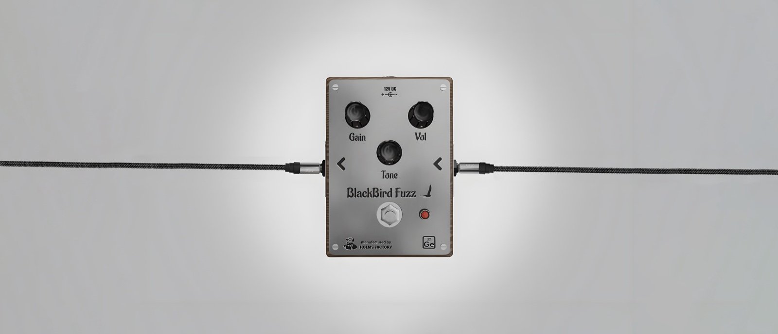BlackBird Fuzz pedal render, wired in